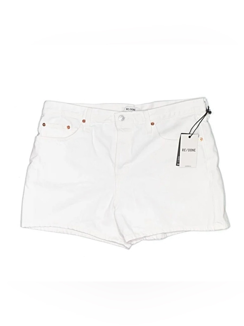 Women’s Re/Done Mid rise Boy Short Style White Denim Shorts - Size 30